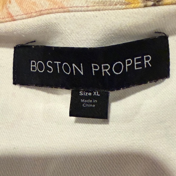 Boston Proper Peach Floral Jean Jacket - Picture 6 of 8